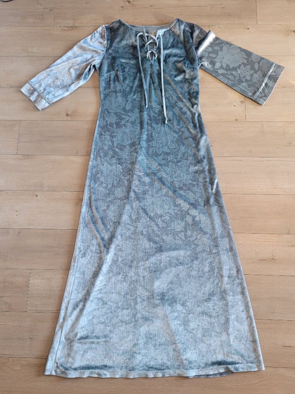 Grey Velvet 70's Maxi Dress